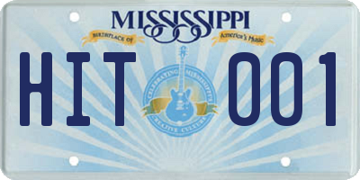 MS license plate HIT001