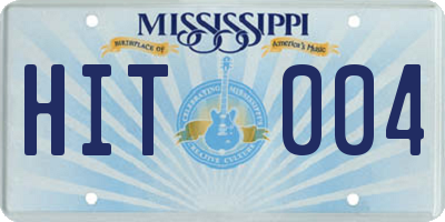 MS license plate HIT004