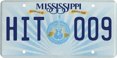 MS license plate HIT009