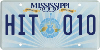 MS license plate HIT010