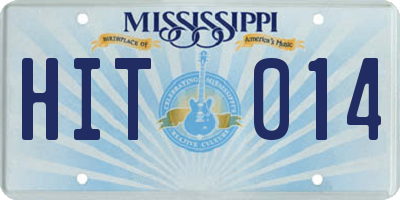 MS license plate HIT014