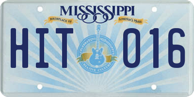 MS license plate HIT016