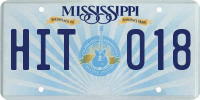 MS license plate HIT018