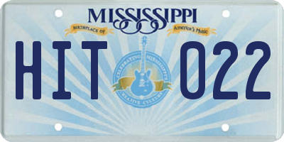 MS license plate HIT022