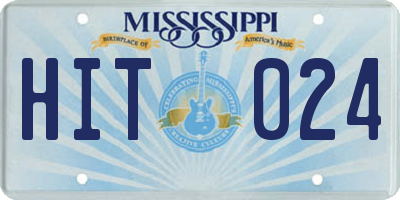 MS license plate HIT024