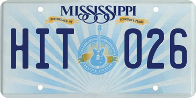 MS license plate HIT026