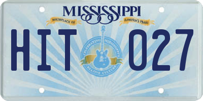 MS license plate HIT027