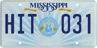 MS license plate HIT031