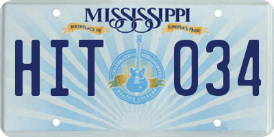 MS license plate HIT034