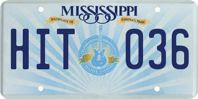MS license plate HIT036