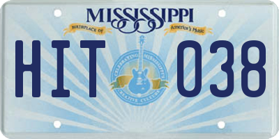 MS license plate HIT038