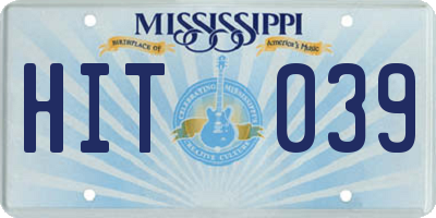 MS license plate HIT039