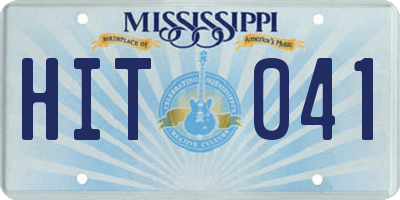 MS license plate HIT041