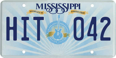 MS license plate HIT042