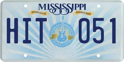 MS license plate HIT051