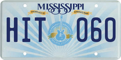 MS license plate HIT060