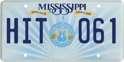 MS license plate HIT061