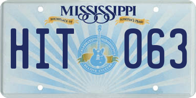 MS license plate HIT063