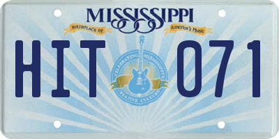 MS license plate HIT071