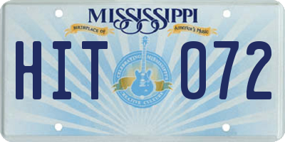 MS license plate HIT072
