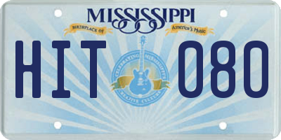 MS license plate HIT080