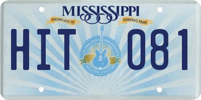 MS license plate HIT081