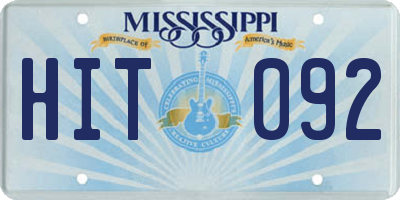 MS license plate HIT092