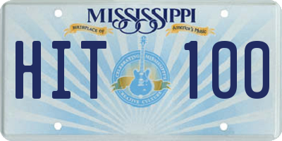 MS license plate HIT100