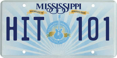 MS license plate HIT101