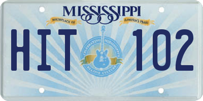 MS license plate HIT102