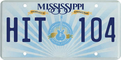 MS license plate HIT104