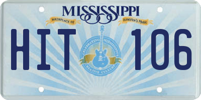 MS license plate HIT106