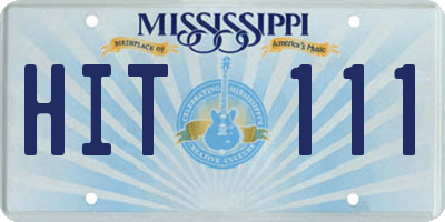 MS license plate HIT111