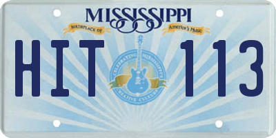 MS license plate HIT113