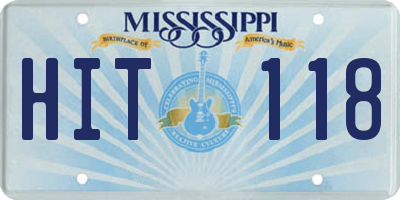 MS license plate HIT118