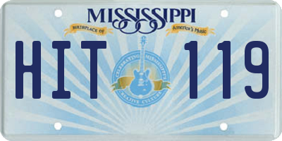 MS license plate HIT119