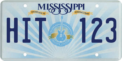 MS license plate HIT123