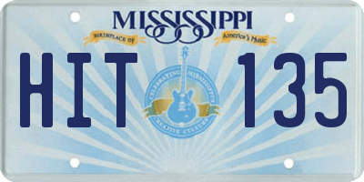 MS license plate HIT135