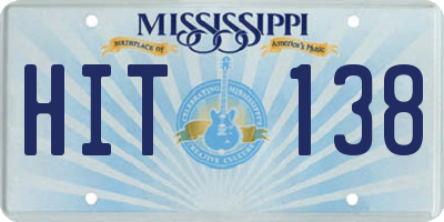 MS license plate HIT138