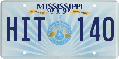 MS license plate HIT140