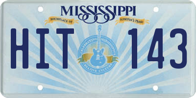 MS license plate HIT143