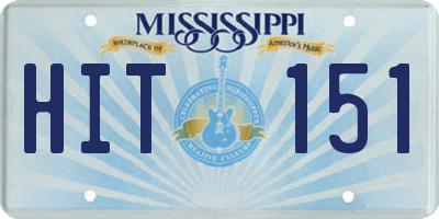 MS license plate HIT151