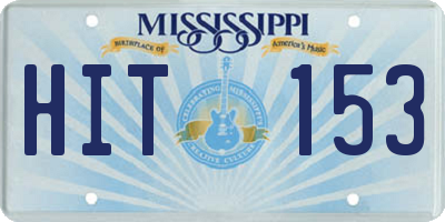 MS license plate HIT153