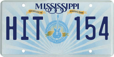 MS license plate HIT154