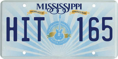 MS license plate HIT165