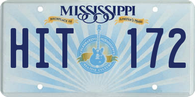 MS license plate HIT172