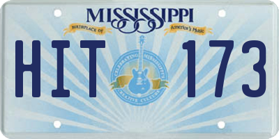 MS license plate HIT173