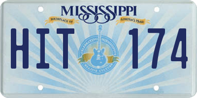 MS license plate HIT174