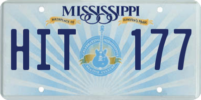 MS license plate HIT177