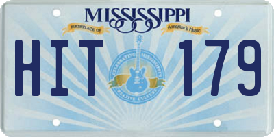 MS license plate HIT179